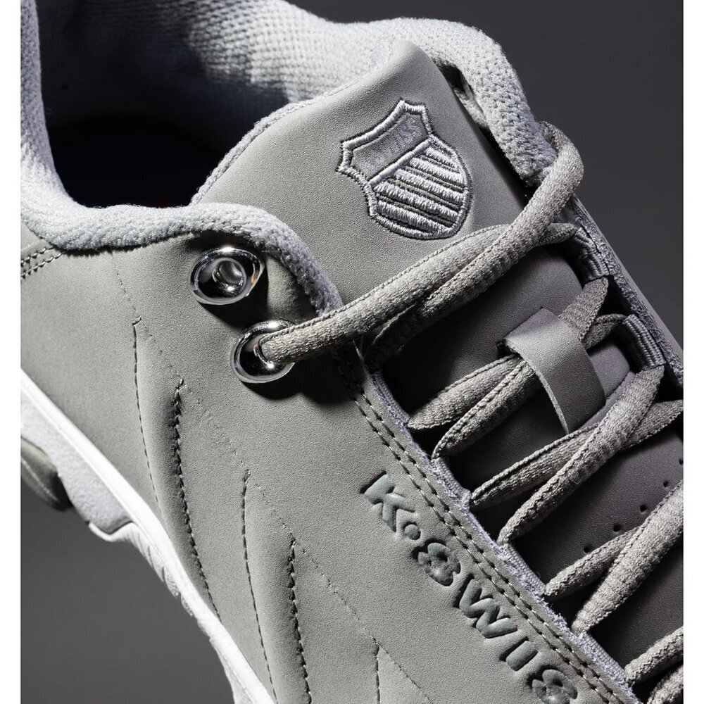 K-swiss Men's Gray/silver Wide Tennis Dad Walking Leather Upper Sneaker Shoes - Picture 7 of 8